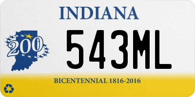 IN license plate 543ML