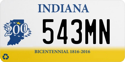 IN license plate 543MN