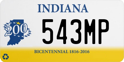 IN license plate 543MP