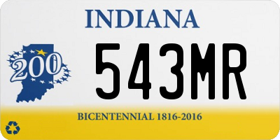 IN license plate 543MR