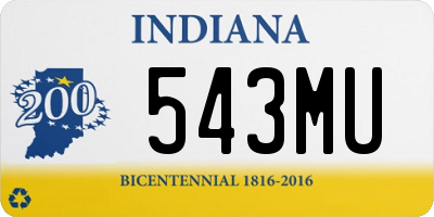 IN license plate 543MU