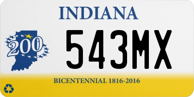 IN license plate 543MX