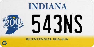 IN license plate 543NS