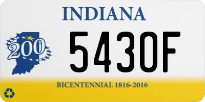 IN license plate 543OF
