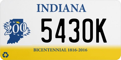 IN license plate 543OK