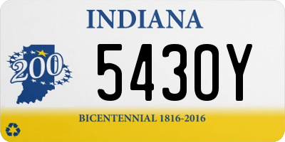 IN license plate 543OY