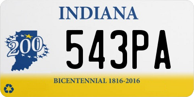 IN license plate 543PA