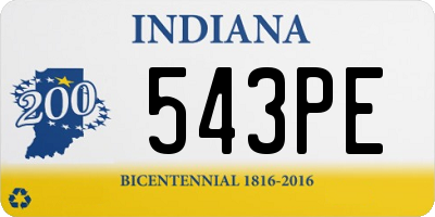 IN license plate 543PE