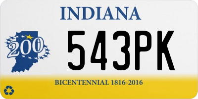 IN license plate 543PK