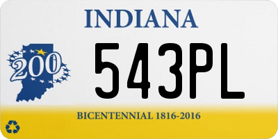 IN license plate 543PL