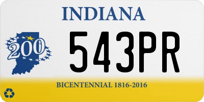 IN license plate 543PR