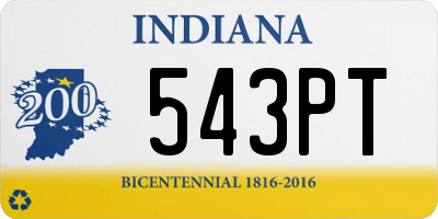 IN license plate 543PT