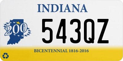 IN license plate 543QZ