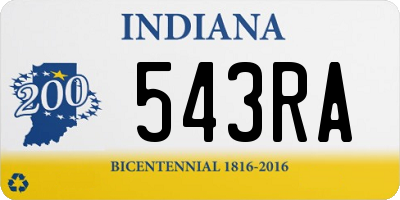 IN license plate 543RA