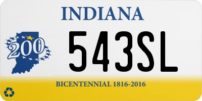 IN license plate 543SL