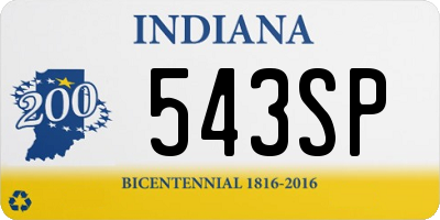 IN license plate 543SP