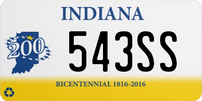 IN license plate 543SS