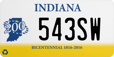 IN license plate 543SW