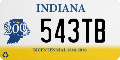 IN license plate 543TB