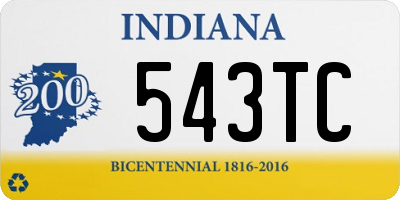 IN license plate 543TC