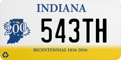 IN license plate 543TH