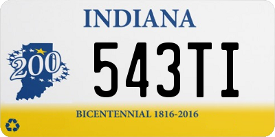 IN license plate 543TI