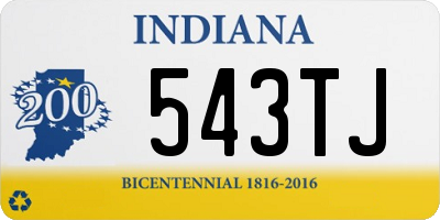 IN license plate 543TJ