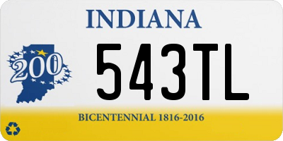 IN license plate 543TL