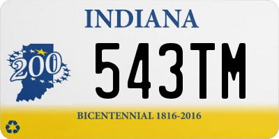 IN license plate 543TM