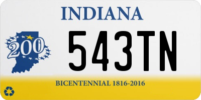 IN license plate 543TN