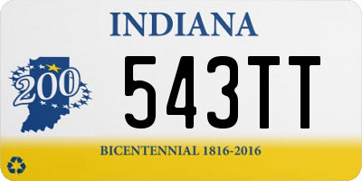 IN license plate 543TT