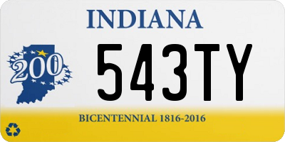 IN license plate 543TY