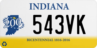 IN license plate 543VK