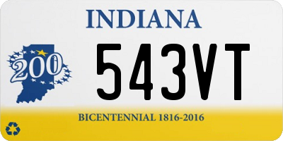 IN license plate 543VT