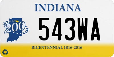 IN license plate 543WA