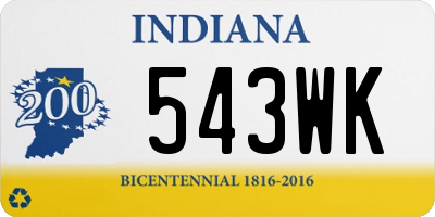 IN license plate 543WK