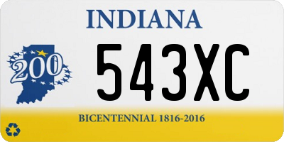 IN license plate 543XC