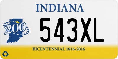 IN license plate 543XL