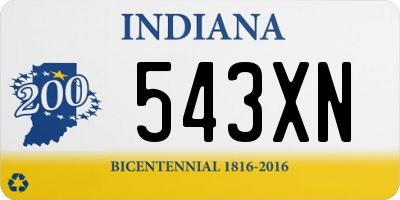 IN license plate 543XN