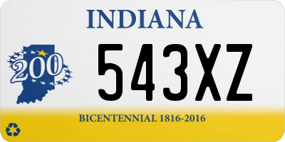 IN license plate 543XZ