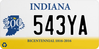 IN license plate 543YA