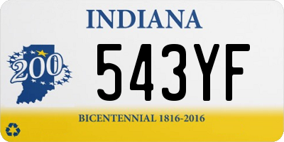 IN license plate 543YF