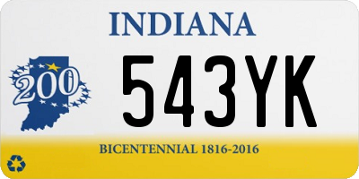 IN license plate 543YK