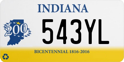 IN license plate 543YL