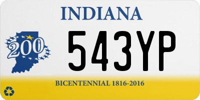 IN license plate 543YP