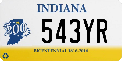 IN license plate 543YR