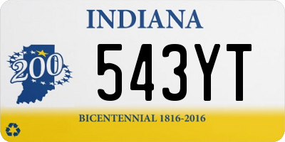 IN license plate 543YT