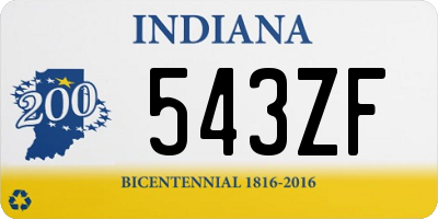 IN license plate 543ZF