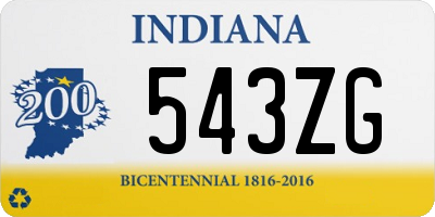 IN license plate 543ZG