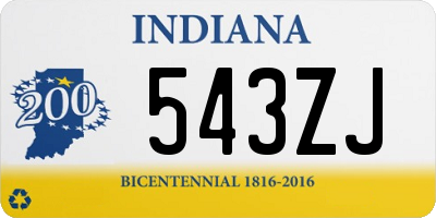 IN license plate 543ZJ